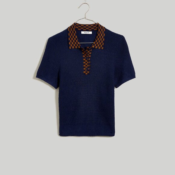 Madewell Bouclé Sweater Polo Tee - Picture 5 of 6